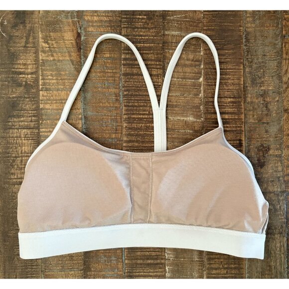 Lululemon Flow Y Bra Nulu White Racerback Seamless Nulu Yoga Sports 8 - Picture 5 of 6